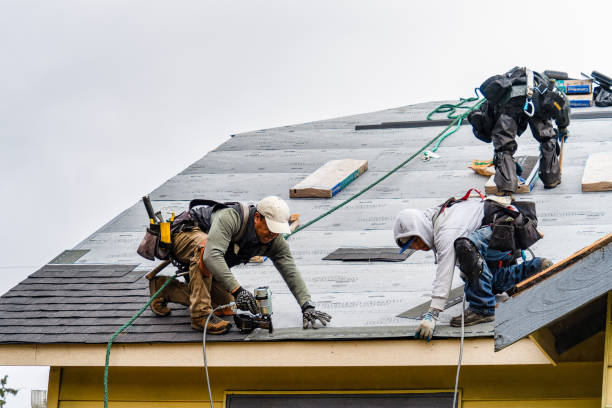 Professional Gutter Installation technician working in Guntown, MS